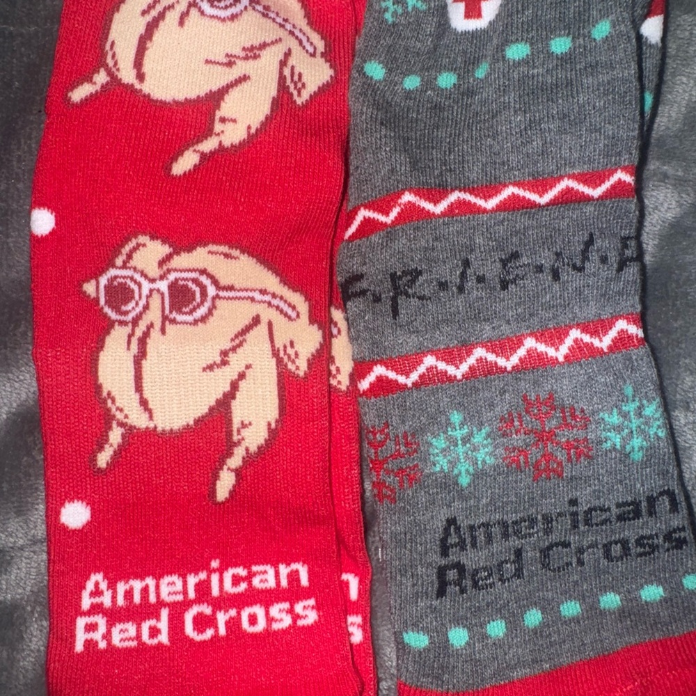 American Red Cross X F•R•I•E•N•D•S Holiday Socks Set.